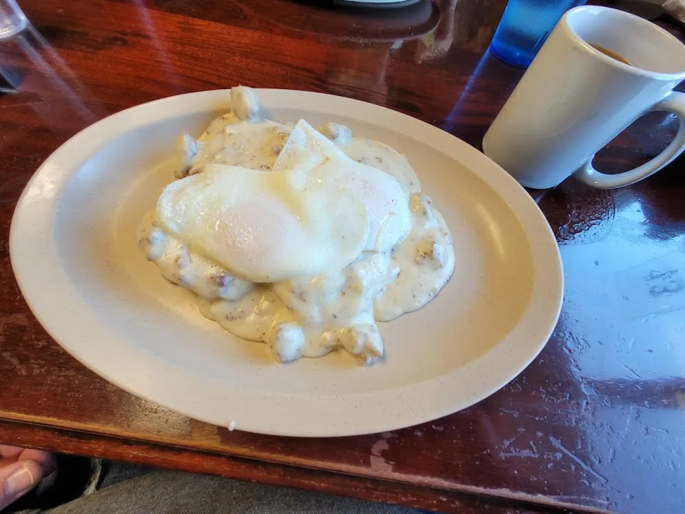 Biscuits and Gravy 2 over Medium Eggs on Top